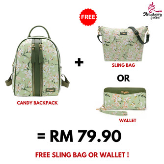 CANDY BACKPACK - FLORAL AM, GREEN